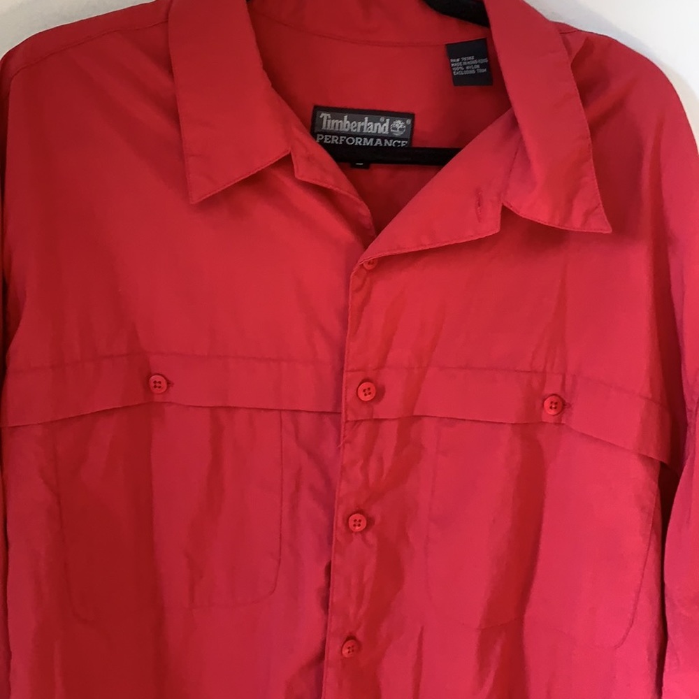 Timberland Performance Red Button Down - Picture 2 of 6